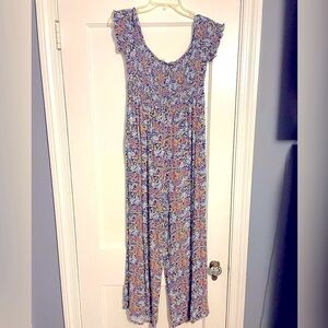 Rewind Floral Print Women’s Jumpsuit Size Large